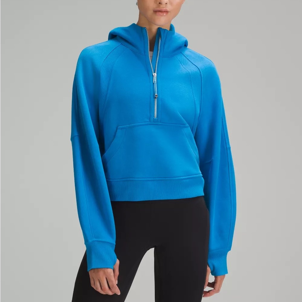 LULULEMON blue scuba pullover sweatshirt blue 1/2 zip XS S extra small